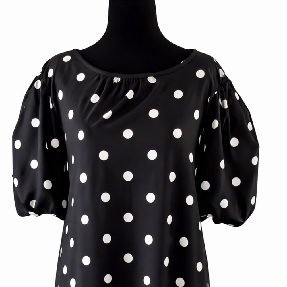 New York & Company Black Polka Dot Dress – Size 16W – NWOT